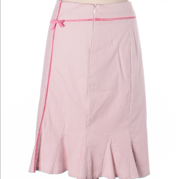 NWOT Nanette Lepore Pink Knee Length Bow Skirt - Picture 2 of 3